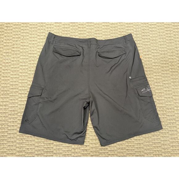 Salt Life SLX-QD Hybrid Shorts Men’s 40 Vapor Stretch Cargo Black Swim Beach - Picture 2 of 9